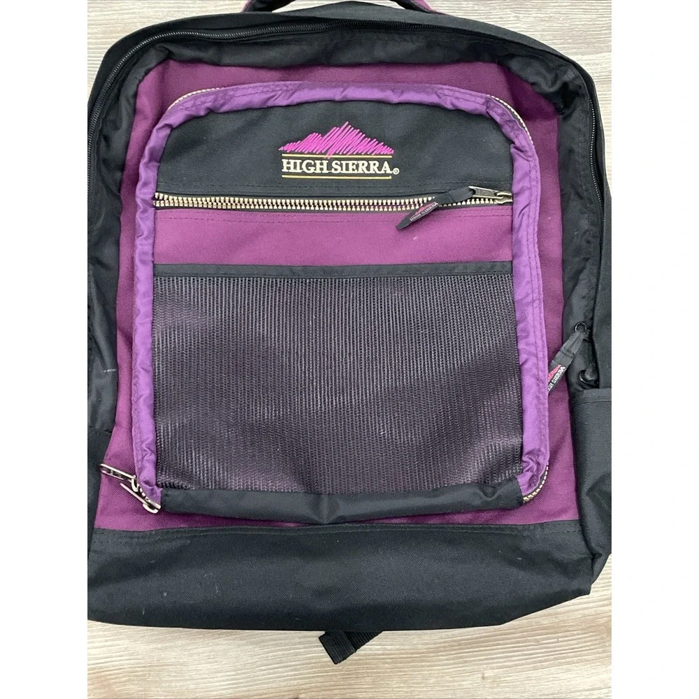 1990s High Sierra Black and Purple Backpack Vintage Endeavors Collection